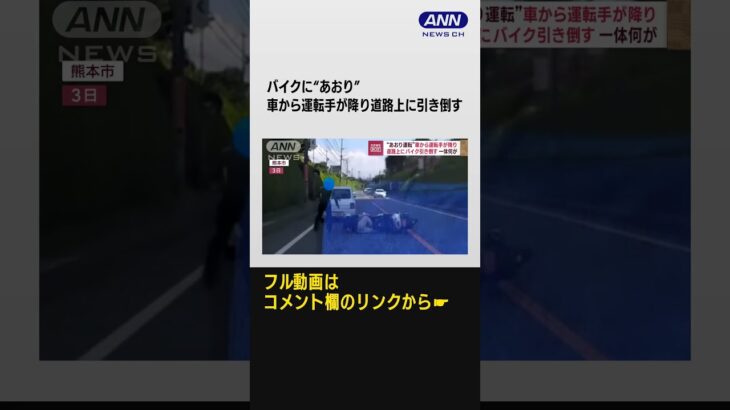 「やめて怖い」バイクに“あおり”…車から運転手が降り、道路上に引き倒す #shorts