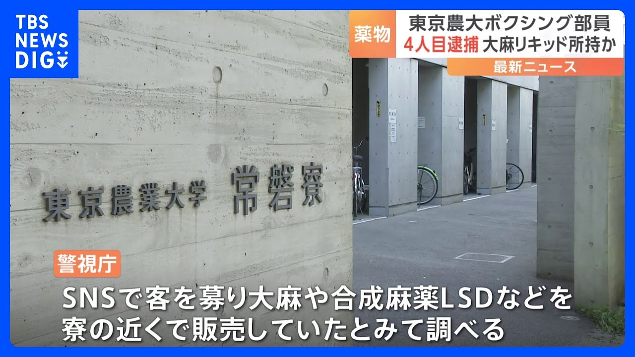 寮の自室で大麻所持の疑いでまた逮捕　東京農大ボクシング部で4人目　警視庁｜TBS&nbsp;NEWS&nbsp;DIG