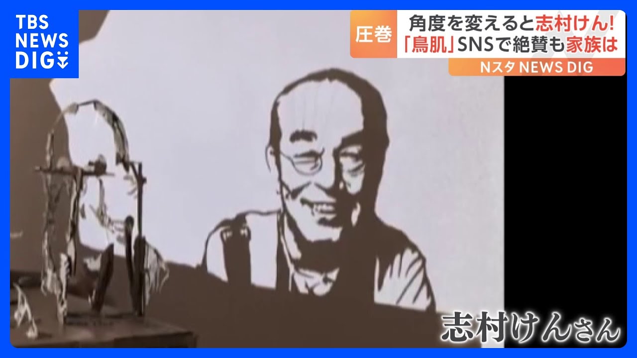 「鳥肌がたった！」チンパンジーをくるっと回せば志村けんさんに！段ボールで制作の影絵が話題｜TBS&nbsp;NEWS&nbsp;DIG