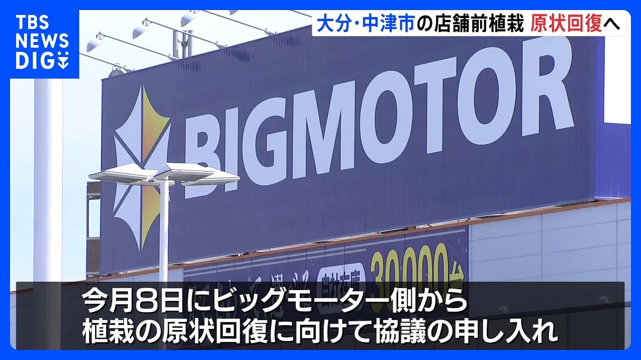 ビッグモーター来月にも植栽を原状回復へ　大分・中津市の店舗前｜TBS&nbsp;NEWS&nbsp;DIG