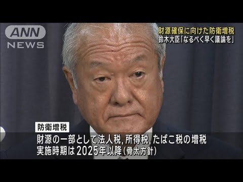 “防衛増税”で鈴木財務大臣「なるべく早いほうがいい」(2023年9月13日)