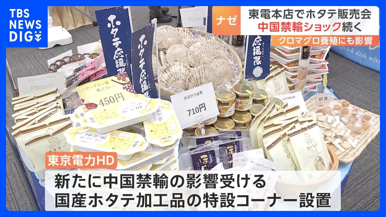 東電本店でホタテ加工品など販売　社長自ら売り場に立つ「これからも風評に打ち勝つように」｜TBS&nbsp;NEWS&nbsp;DIG