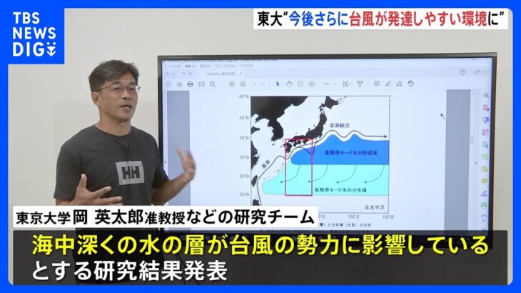 今後さらに台風“激化”へ　海洋内部の海水層「モード水」が台風の発達に影響　東大などの研究チームが発表｜TBS NEWS DIG