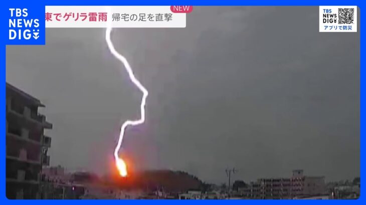 稲妻に火花“落雷の瞬間”　関東「ゲリラ雷雨」帰宅の足を直撃　新潟では“竜巻”も【news23】｜TBS NEWS DIG