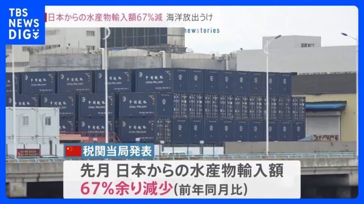 中国8月の日本水産物輸入 去年比67%余り減　処理水放出受けた日本産水産物輸入の全面禁止が影響｜TBS NEWS DIG