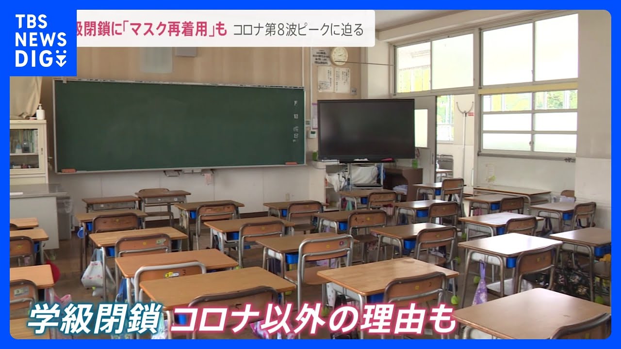コロナ第8波のピーク迫る　学級閉鎖が急増「マスク再着用」のお願いも【news23】｜TBS&nbsp;NEWS&nbsp;DIG
