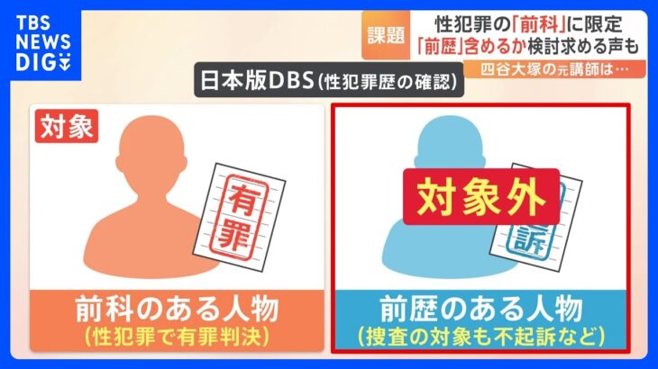 性犯罪歴を確認「日本版DBS」 学校など導入を“義務づけ”の一方で不起訴など「前歴」含めず　こども家庭庁・有識者会議｜TBS NEWS DIG