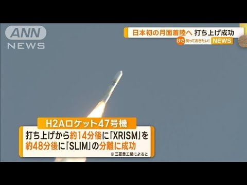 日本初の月面着陸へ…H2Aロケット47号機打ち上げ成功【知っておきたい！】(2023年9月8日)