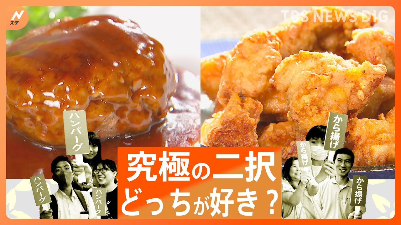 ハンバーグ派VSから揚げ派　どちらの方が人気なのか…400人に徹底調査！｜TBS&nbsp;NEWS&nbsp;DIG