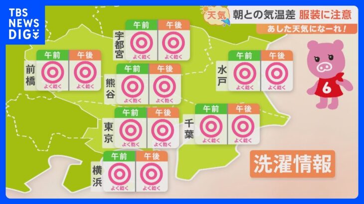 【10月13日 関東の天気】あすも爽やかな秋晴れ｜TBS NEWS DIG