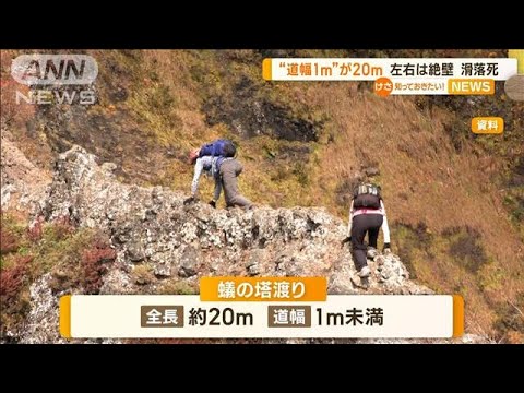 道幅1m未満の難所「蟻の塔渡り」で…約200m滑落し50代男性が死亡【知っておきたい！】(2023年10月9日)