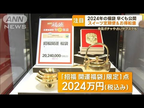 2024年「福袋」百貨店が早くも公開…スイーツ定期便・お得な船盛・体験型も　世相反映(2023年10月25日)