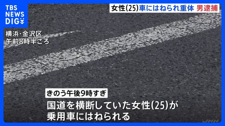 レジャー帰りに女性はねる事故　25歳女性が意識不明　運転していた男（51）逮捕｜TBS NEWS DIG