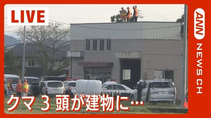 【ライブ】秋田・美郷町 建物にクマ3頭が逃げ込み 警察などが包囲【LIVE】(2023/10/4)ANN/テレ朝