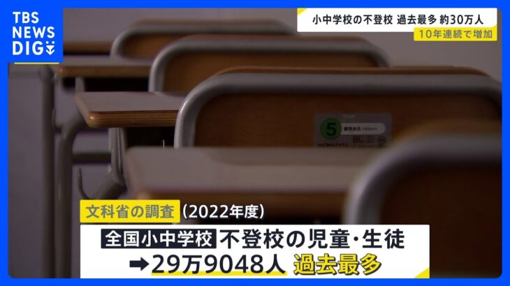 小中の不登校者数約30万人　過去最多を更新　いじめ認知件数は小中高で約69万件に｜TBS NEWS DIG