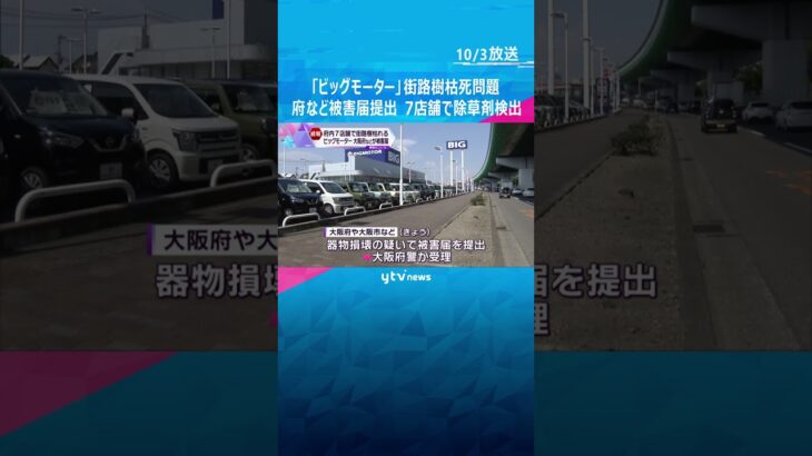 ビッグモーター街路樹問題　大阪府が被害届を提出#shorts #読売テレビニュース