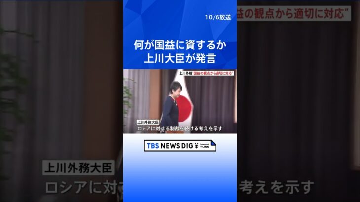 外務省上川大臣「何が国益に資するかという観点から適切に対応」　ロシア・プーチン大統領の「日本が対話する時期と考えるなら準備ある」発言に  | TBS NEWS DIG #shorts