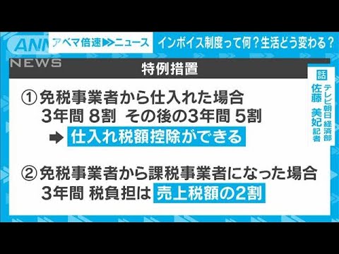 【解説】インボイス制度って何？生活どう変わる？ 経済部 佐藤美妃記者【ABEMA NEWS】(2023年10月6日)