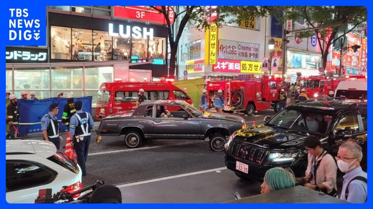 【速報】「右に行こうとしたのに･･･左に」渋谷スクランブル交差点で車が喫煙所に突っ込む 7人けが重傷者なし ハンドル操作ミスか 運転手を逮捕｜TBS NEWS DIG