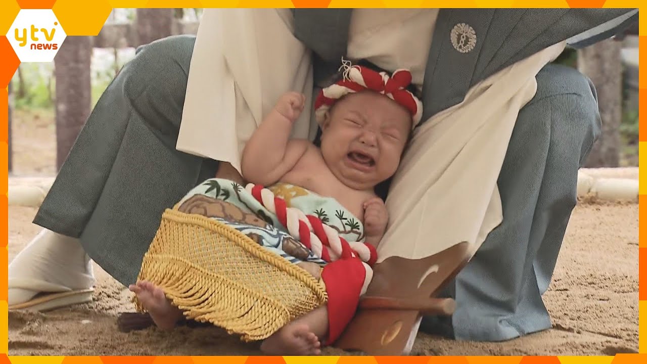 “見えない神様”との取組で思わず泣きだす赤ちゃんも…健やかな成長願う「初土俵入り」京都・宮津市