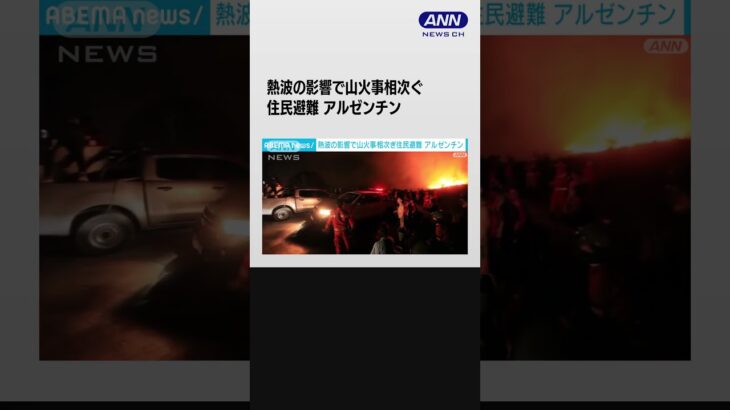 アルゼンチン　熱波の影響とみられる山火事相次ぎ住民避難 #shorts