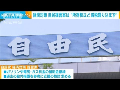 経済対策めぐる自民提言案判明　給付盛り込む一方、減税は今後検討へ(2023年10月17日)