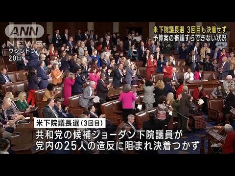 「米の地位著しく損なう」米議会下院で議長決める投票3回目も決着せず(2023年10月21日)