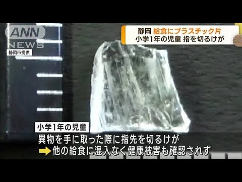 静岡の小学校　給食にプラスチック片混入で児童けが(2023年10月25日)