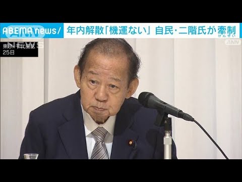 自民二階氏　年内の衆院解散巡り「機運高まっておらず適当な状況でない」とけん制(2023年10月25日)