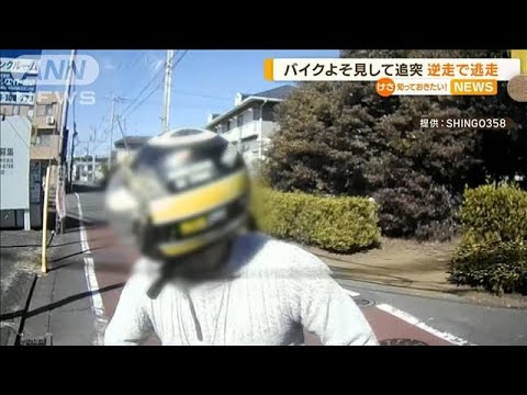 逆走で逃走　バイクよそ見して…車に追突【知っておきたい！】(2023年10月31日)