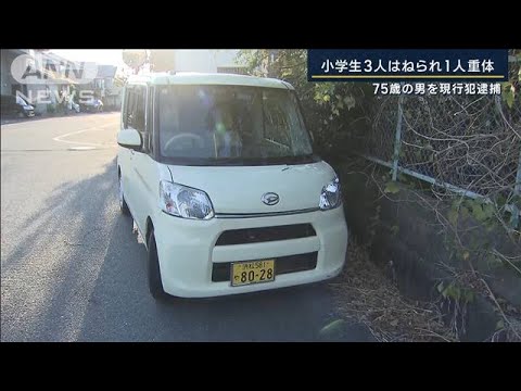 逮捕されたのは75歳の男…車が小学生3人をはねて1人重体(2023年10月26日)