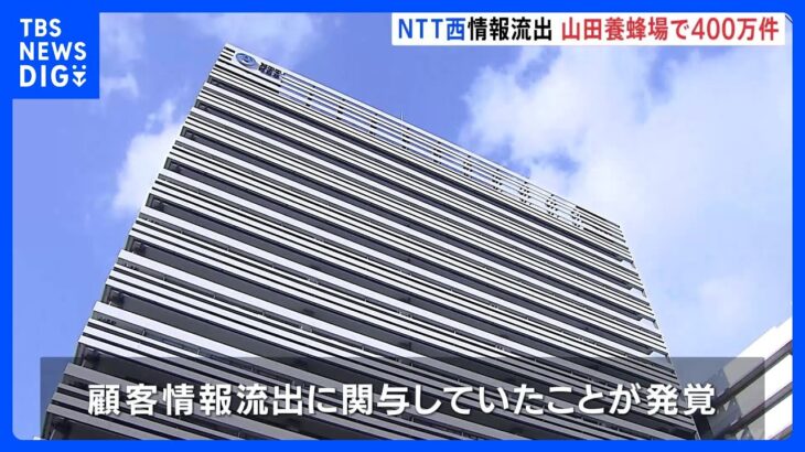 NTT西日本子会社の情報流出　山田養蜂場の顧客情報約400万件が漏洩　元派遣社員が関与｜TBS NEWS DIG