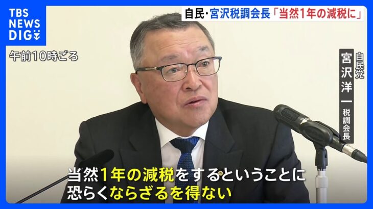 宮沢税調会長「当然1年の減税」　所得税・住民税の減税へ、年末の取りまとめに向け与党で協議｜TBS NEWS DIG