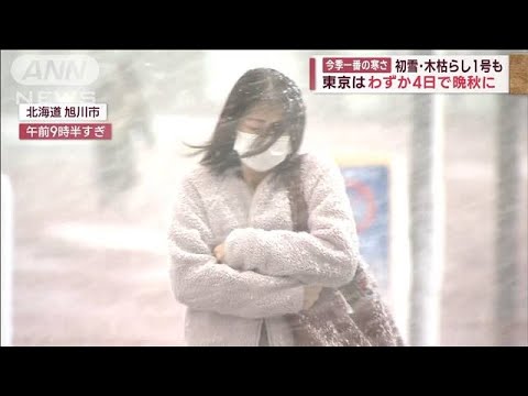 今季一番の寒さ 初雪・木枯らし1号も　東京はわずか4日で晩秋に(2023年11月11日)