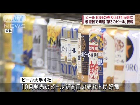 10月のビール販売　1.5倍超　酒税改正が影響(2023年11月13日)