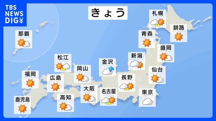 【11月15日 今日の天気】東京は通り雨にご用心　あすからあさっては秋の嵐で大雨のおそれ｜TBS NEWS DIG