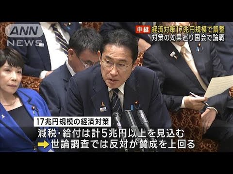 経済対策17兆円規模で調整　対策の効果巡り国会で論戦(2023年11月1日)