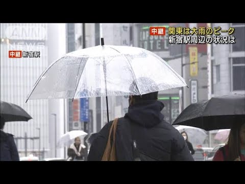 関東は大雨のピーク　新宿駅周辺の状況は(2023年11月17日)