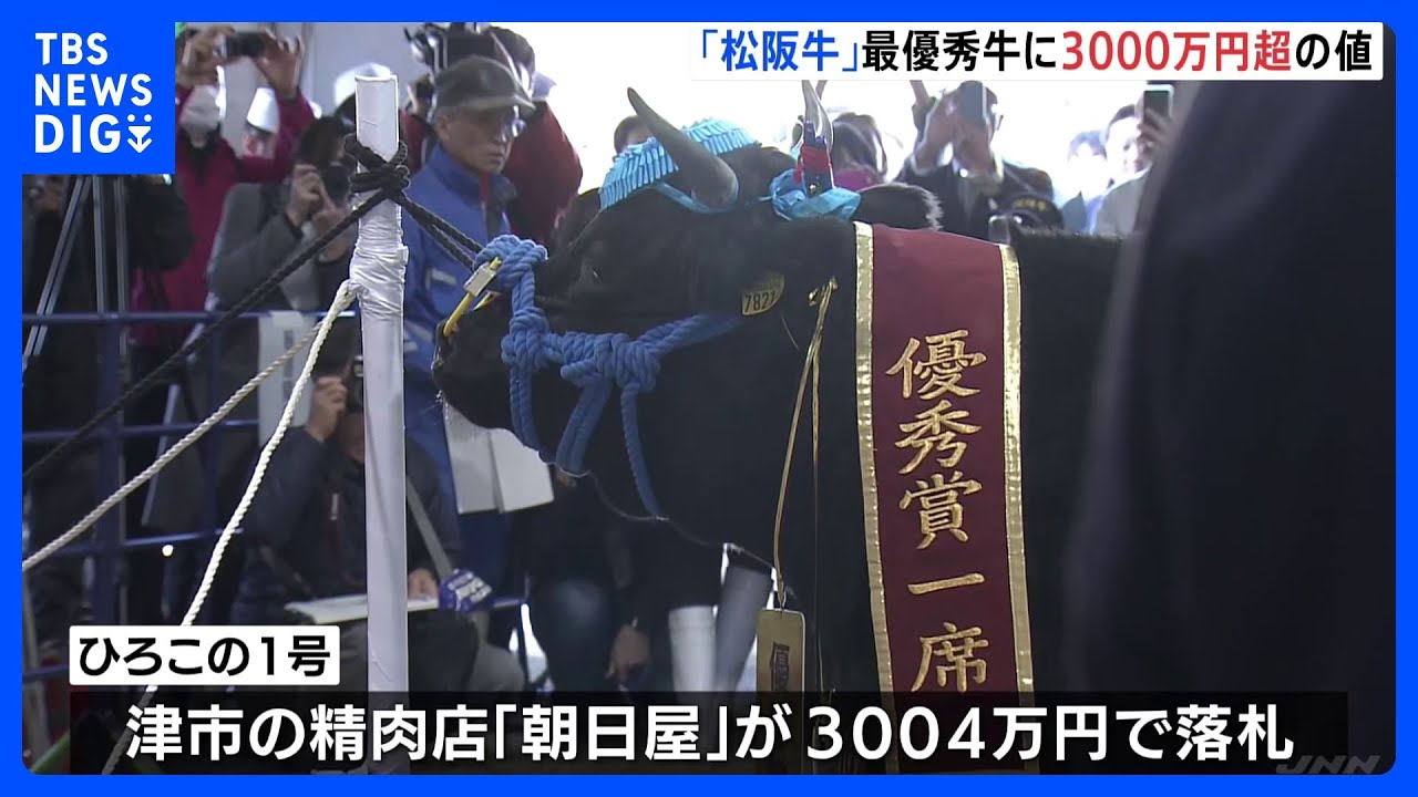 「松阪牛」最優秀牛に3000万円超の値 三重・松阪市で品評会|TBS NEWS DIG