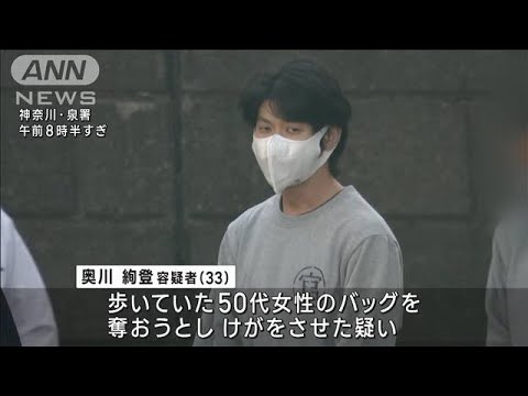 運転席から手を伸ばし“ひったくり”33歳男逮捕 被害女性は重傷で記憶障害も(2023年11月16日)