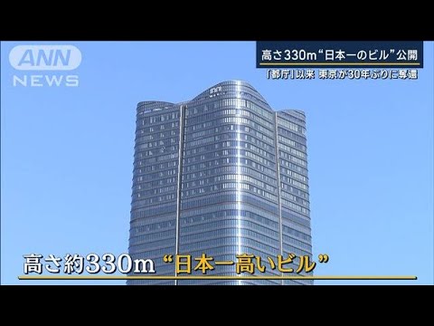 『麻布台ヒルズ』高さ330m“日本一のビル”公開　都庁以来、東京が30年ぶりに奪還(2023年11月20日)