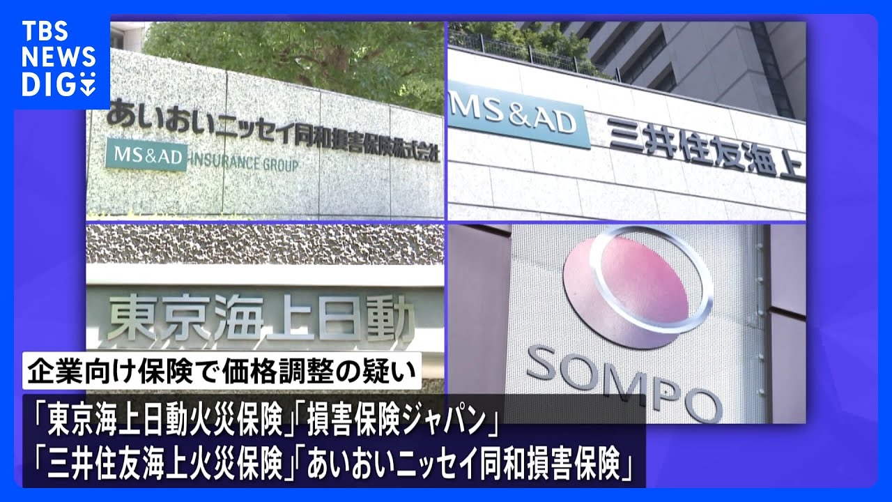 金融庁 損保大手4社に年内にも行政処分へ 企業向け保険でカルテル疑い|TBS NEWS DIG