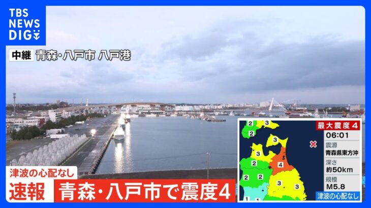 【速報】青森県八戸市で最大震度4の地震｜TBS NEWS DIG