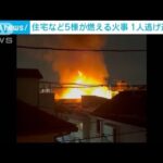 住宅など5棟が燃える火事 逃げ遅れた人がいるとの情報も 東京・杉並区(2023年11月26日)