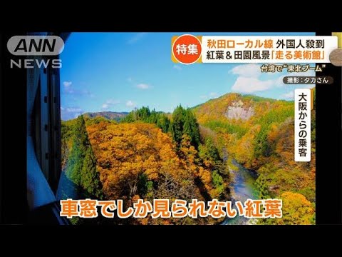 「走る美術館」秋田のローカル線　紅葉＆田園風景求め…外国人客が殺到【詳細版】【もっと知りたい！】(2023年11月3日)