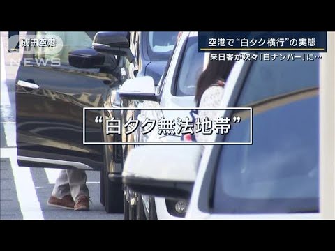 観光客次々と白ナンバーに…出国前にアプリで予約・決済　成田空港“白タク無法地帯”(2023年11月3日)