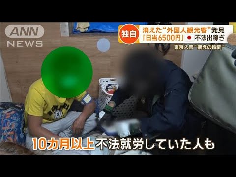 “消えた外国人観光客”発見…東京入管“摘発の瞬間”「日当6500円」日本に不法出稼ぎ【もっと知りたい！】(2023年11月15日)