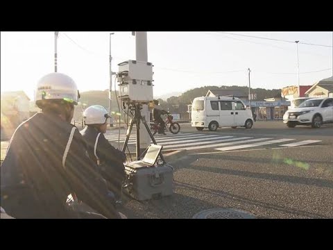 高校生らの列に車突っ込んだ現場周辺で緊急取り締まり　福岡・宇美町(2023年11月22日)