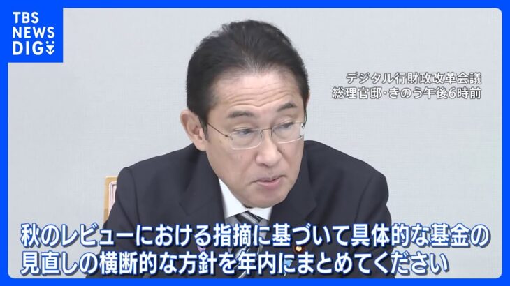 “無駄の温床” 岸田総理　全ての基金の見直しを指示　全体の約3割で期間や成果目標 設定されず｜TBS NEWS DIG