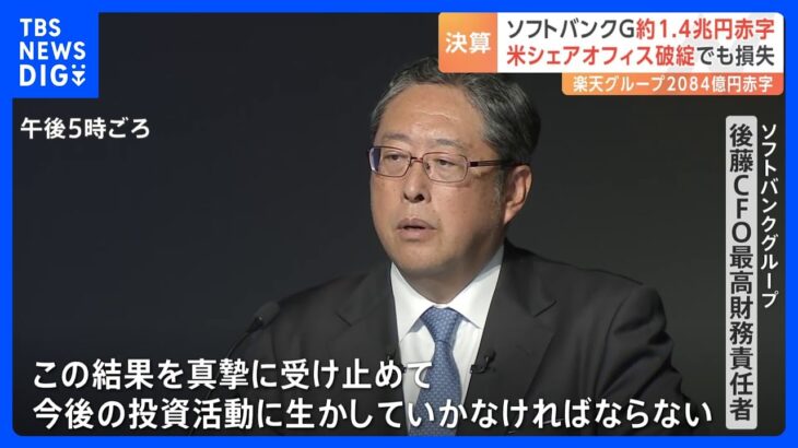 「結果を真摯に受け止める」ソフトバンクG1.4兆円の最終赤字…楽天Gはモバイル事業不振で5期連続赤字｜TBS NEWS DIG